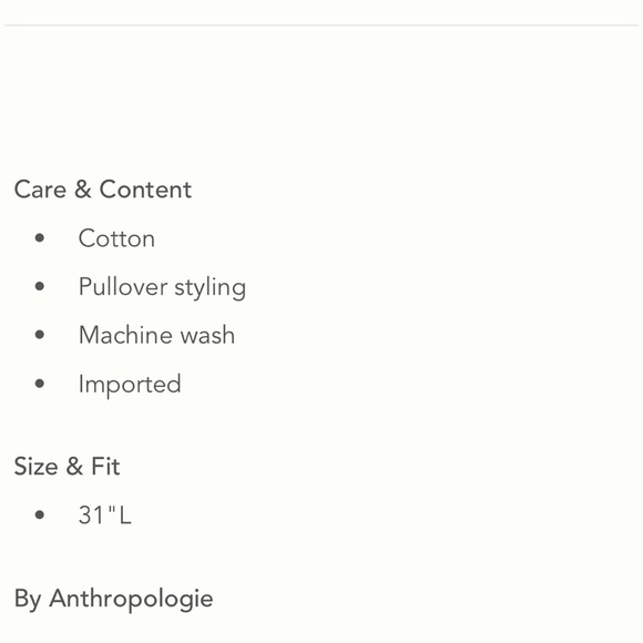 New Anthropologie Cotton Popover Shirt White NWT Anthro Swimcover pool beach - Picture 5 of 5